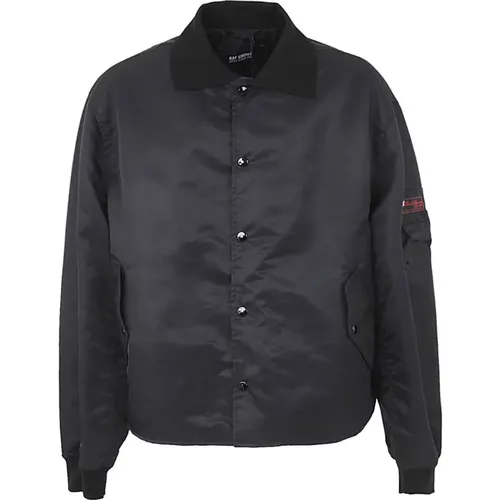 Long Sleeved Polo Bomber With Print ON Back , male, Sizes: XS, S - Raf Simons - Modalova