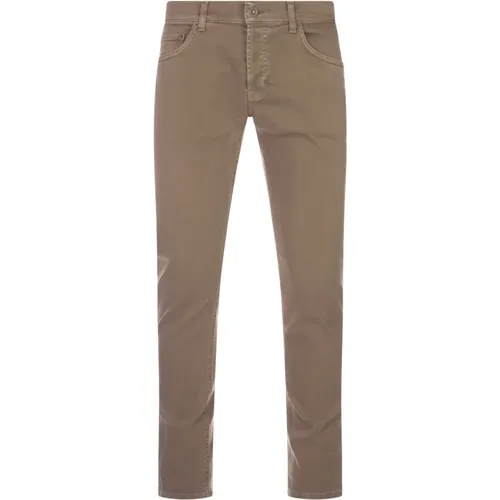 Braune Slim Fit Jeans , Herren, Größe: W35 - Dondup - Modalova