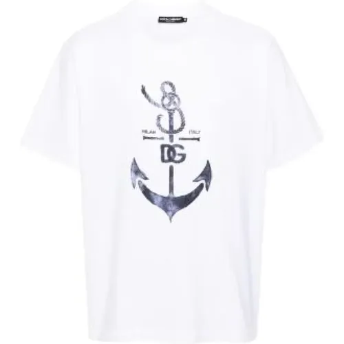 Weiße T-Shirts und Polos von Dolce Gabbana , Herren, Größe: S - Dolce & Gabbana - Modalova