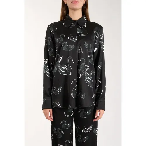 Printed Satin Shirt , female, Sizes: M, S, XS - Msgm - Modalova