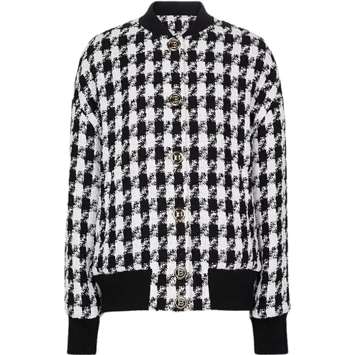 And White Houndstooth Bomber Jacket , female, Sizes: XS, S - Balmain - Modalova