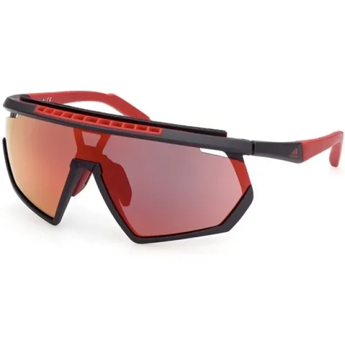 Sunglasses, Matte Black Mirror Lenses , male, Sizes: ONE SIZE - Adidas - Modalova