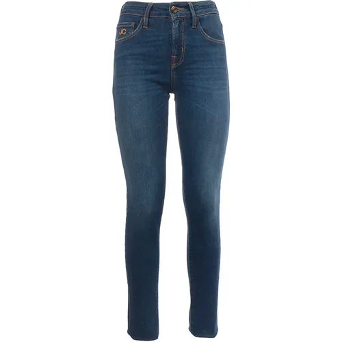 Blaue Denim Jeans mit Besticktem Logo , Damen, Größe: W29 - Jacob Cohën - Modalova
