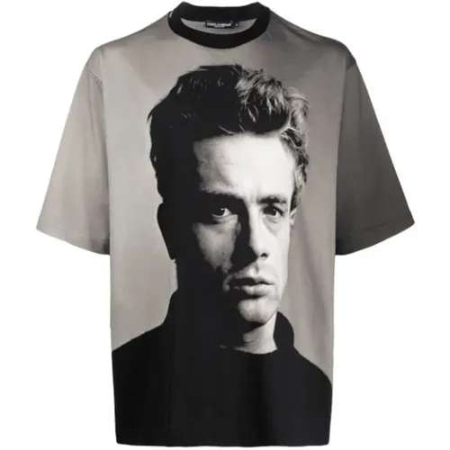 James Dean Logo Print T-Shirt , male, Sizes: S, XS - Dolce & Gabbana - Modalova