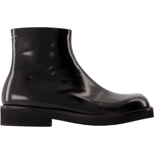 Schwarze Lederstiefeletten für Männer , Herren, Größe: 43 EU - MM6 Maison Margiela - Modalova