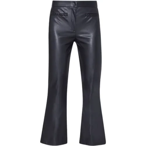 High-waisted Faux Leather Microflare Pants , female, Sizes: S - Liu Jo - Modalova