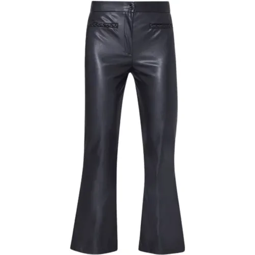 High-waisted Faux Leather Microflare Pants , female, Sizes: S, XS - Liu Jo - Modalova