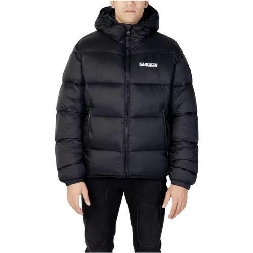 Schwarze Steppjacke mit Kapuze , Herren, Größe: 2XL - Napapijri - Modalova