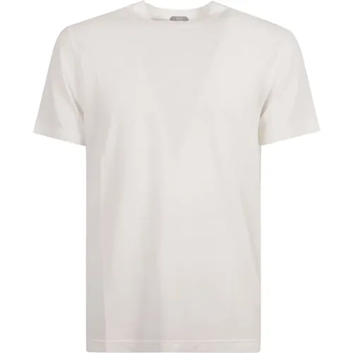 Weiße Baumwoll-Crew-Neck-T-Shirt , Herren, Größe: 4XL - Zanone - Modalova