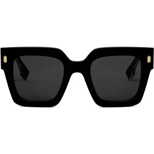 Quadratische Sonnenbrille mit kühnem Logo , Damen, Größe: 50 MM - Fendi - Modalova