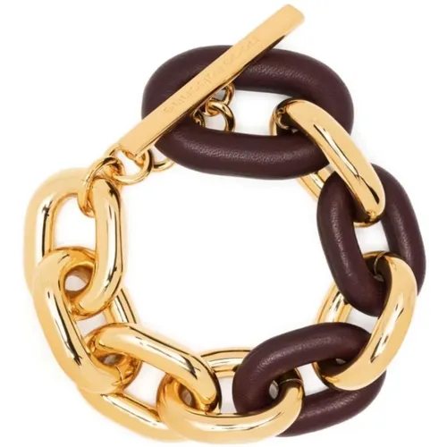 Gold/Burgundi XL Lonk Armband , Damen, Größe: ONE Size - Paco Rabanne - Modalova