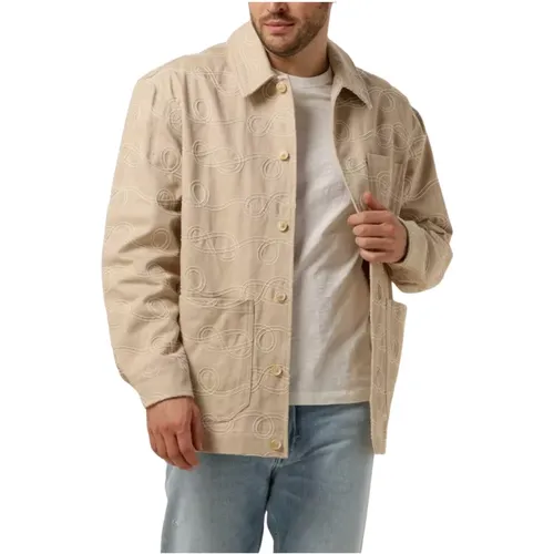Jacquard Twill Overshirt Jacket , Herren, Größe: XL - Scotch & Soda - Modalova