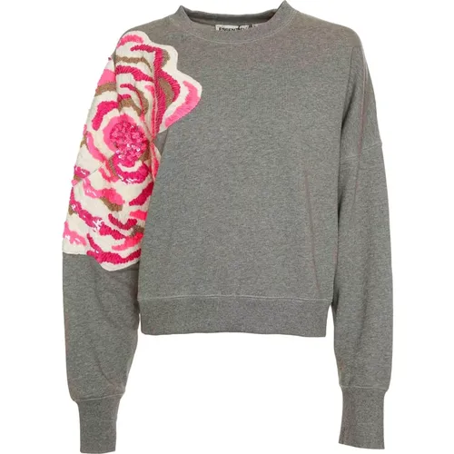 Paillettenblumen Sweatshirt - Essentiel Antwerp - Modalova