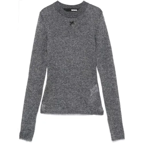 Pailletten Mohair Pullover Anthrazitgrau , Damen, Größe: L - ROTATE Birger Christensen - Modalova