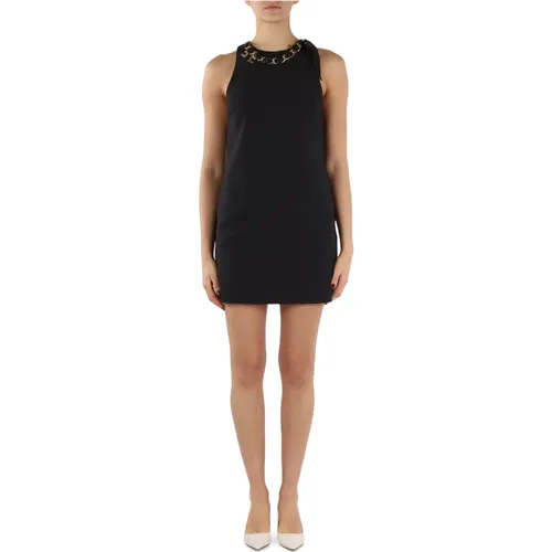 Stretch Crepe Dress with Removable Detail , female, Sizes: S, L, M - Elisabetta Franchi - Modalova