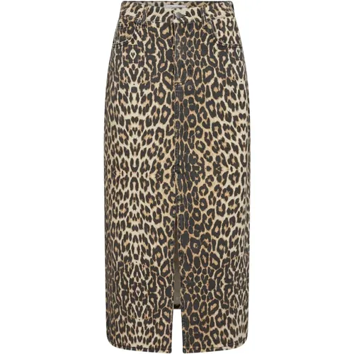 Leo Denim Slit Skirt , female, Sizes: L, M - Co'Couture - Modalova