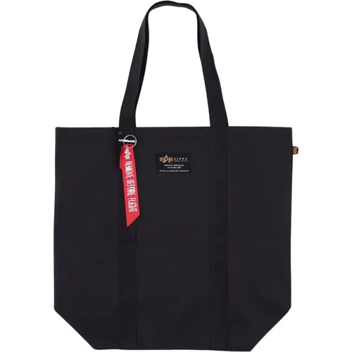 Schwarze Label Shopping Bag - Streetwear Kollektion , Herren, Größe: ONE Size - alpha industries - Modalova