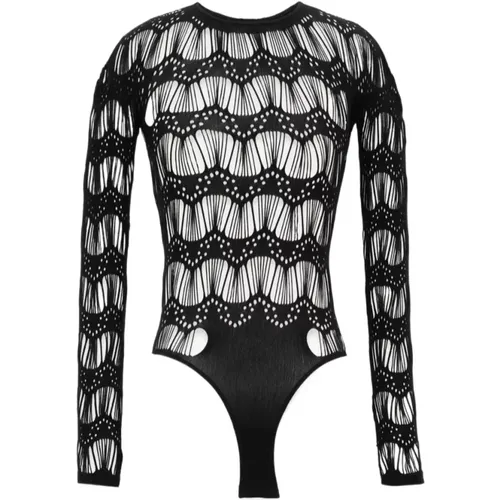 Lace Long Sleeve Bodysuit , female, Sizes: S - Saint Laurent - Modalova