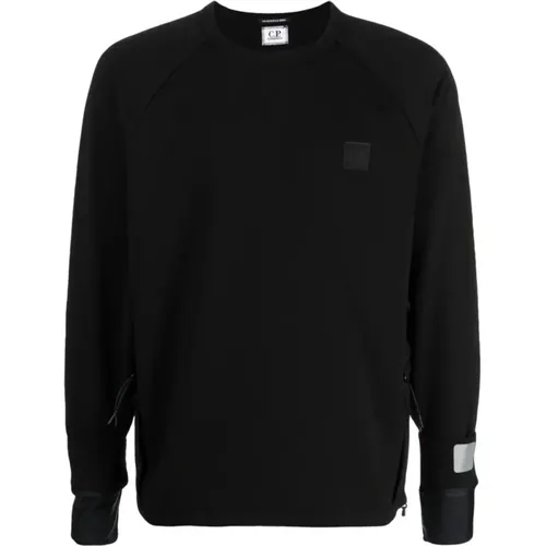 Schwarzer Sweatshirt aus Stretch-Baumwollfleece,Sweatshirts - C.P. Company - Modalova