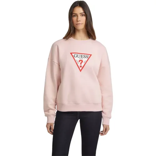 Crewneck Sweatshirt , Damen, Größe: L - Guess - Modalova