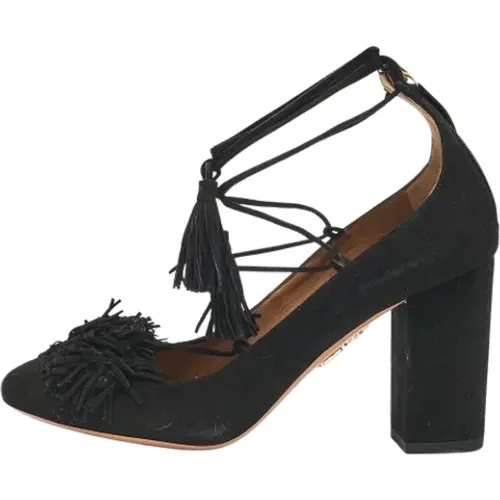 Pre-owned Suede heels , female, Sizes: 4 1/2 UK - Aquazzura Pre-owned - Modalova