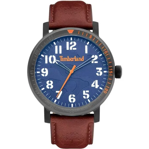 Blue Leather Quartz Watch, 5Atm , male, Sizes: ONE SIZE - Timberland - Modalova