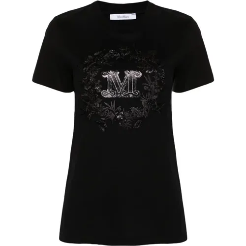 Schwarze T-Shirts und Polos , Damen, Größe: S - Max Mara - Modalova
