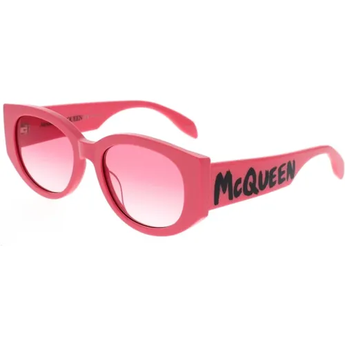 McQueen Graffiti Oval Sunglasses , unisex, Sizes: 54 MM - alexander mcqueen - Modalova