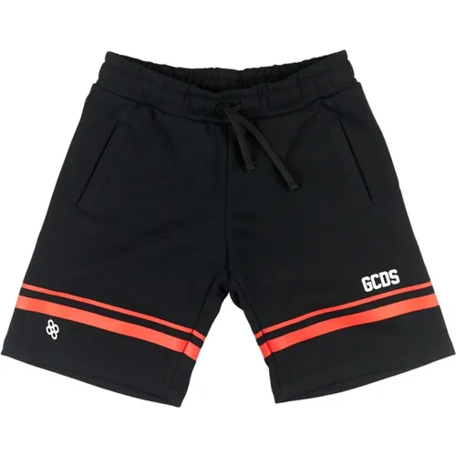Schwarze Kinder-Bermuda-Shorts mit roten Streifen - Gcds - Modalova
