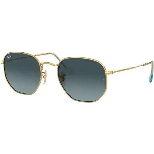 Hexagonal Sunglasses in Gold and Blue , unisex, Sizes: 51 MM - Ray-Ban - Modalova