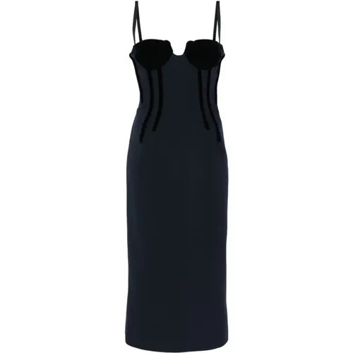 Schwarzes Midi-Kleid im Bustier-Stil , Damen, Größe: XS - SPORTMAX - Modalova