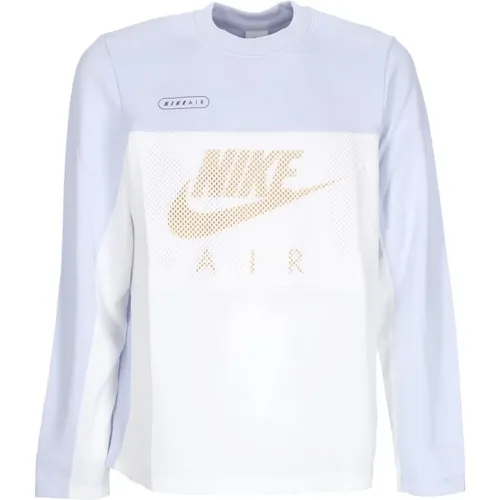 Crew Football T-Shirt Grau/Weiß/Vivid Sulfur , Herren, Größe: XL - Nike - Modalova