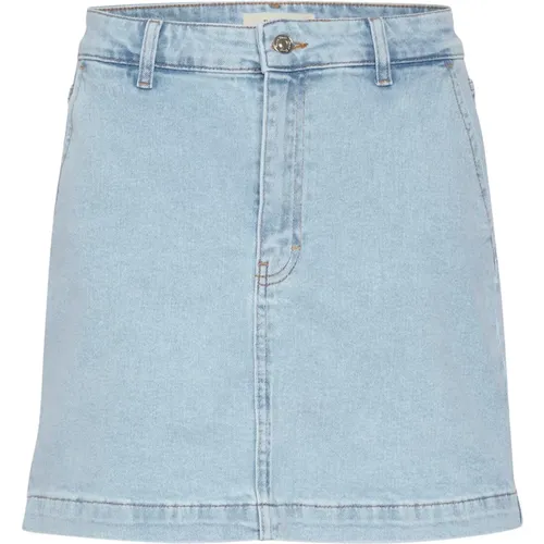 Smart Denim Skirt with Pockets , female, Sizes: L, 2XL, XL - Part Two - Modalova