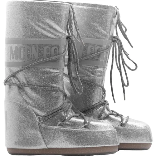 Glitter Snow Boots | Calf-length Icon Style , female, Sizes: 6 UK, 2 UK - moon boot - Modalova