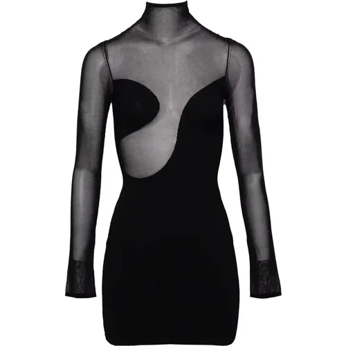 Sheer Panel Rolleck Mini Dress , female, Sizes: M - Nensi Dojaka - Modalova