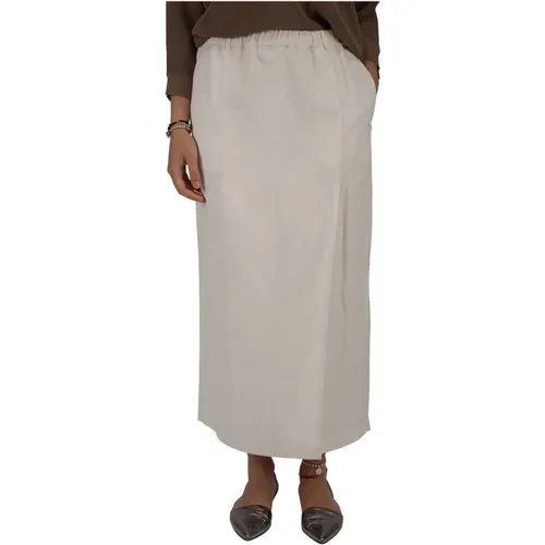 Maxi Linen Skirt with Front and Back Slits , female, Sizes: XS - Aspesi - Modalova
