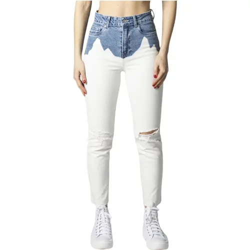 Weiße Reißverschluss-Jeans mit Taschen , Damen, Größe: W28 L32 - Only - Modalova