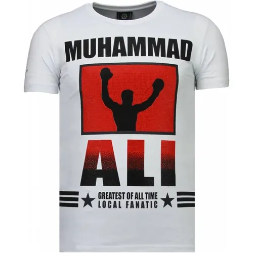 Muhammad Ali Rhinestone - Herren T-Shirt - 5762W , Herren, Größe: M - Local Fanatic - Modalova