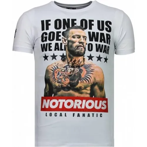 Conor Notorious Legend Rhinestone T-Shirt , Herren, Größe: S - Local Fanatic - Modalova