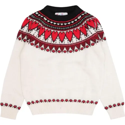 Herzmuster Nordischer Pullover Creme - MC2 Saint Barth - Modalova