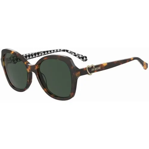 Stylische Sonnenbrille in grünem Farbton , Damen, Größe: 55 MM - Moschino - Modalova