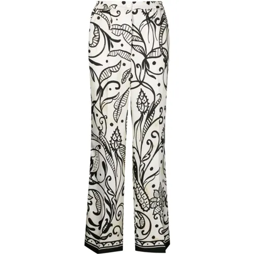 Floral Print Silk Palazzo Trousers , female, Sizes: XS, M, S, L - F.r.s For Restless Sleepers - Modalova