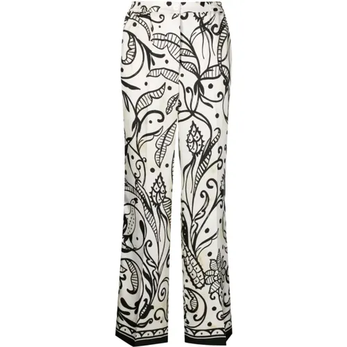 Seiden Palazzo Hose mit Blumenmuster , Damen, Größe: L - F.R.S For Restless Sleepers - Modalova