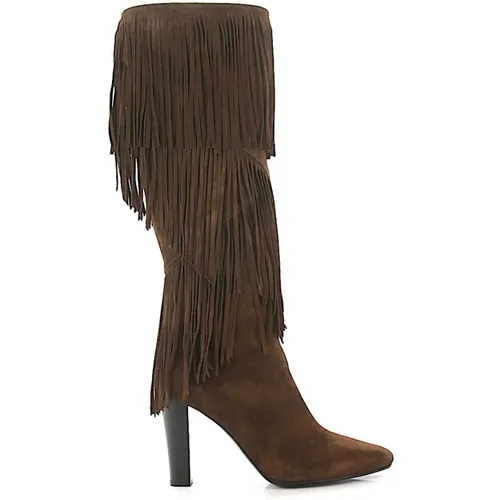 High Boots, Classic Budapest Style , female, Sizes: 7 UK - Saint Laurent - Modalova