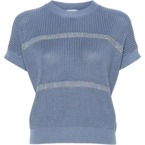 Punto Luce Avio Short Sleeve Sweater , female, Sizes: L - PESERICO - Modalova