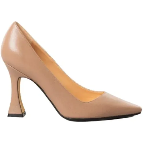 Nude Lederpumps mit Breitem Absatz , Damen, Größe: 38 1/2 EU - Roberto Festa - Modalova