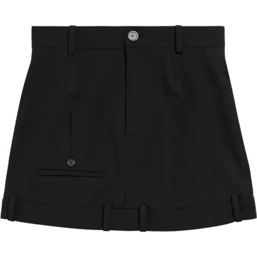 Wool Deconstructed Miniskirt , female, Sizes: XS, S - Balenciaga - Modalova