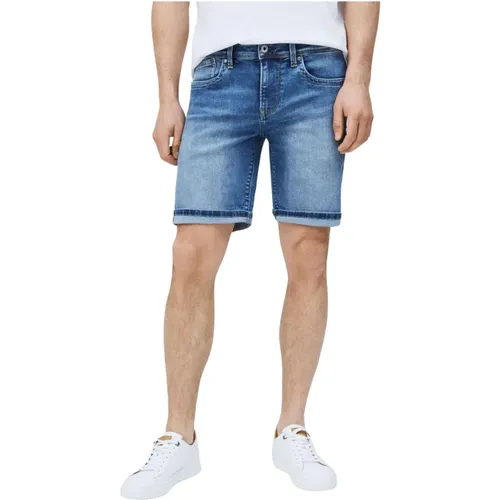 Stretch Denim Shorts Bermuda Stil , Herren, Größe: W28 - Pepe Jeans - Modalova