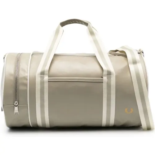 Classic Barrel Bag Warm Grey Ecru , male, Sizes: ONE SIZE - Fred Perry - Modalova
