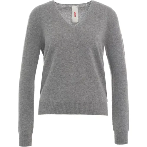 Luxuriöser Cashmere Strickpullover Grau - MVM - Modalova